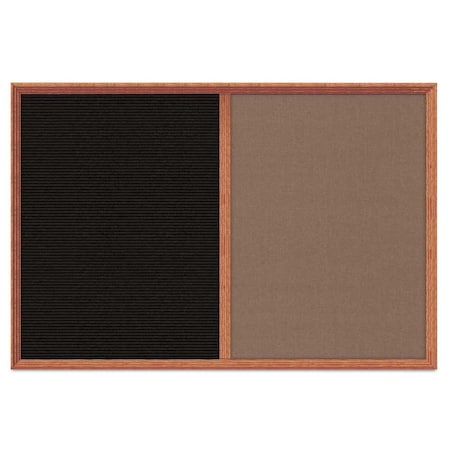United Visual Products Enclosed Corkboard, 1 Door, 60"x36", 4" Fra UV3424-BLACK-PEARL